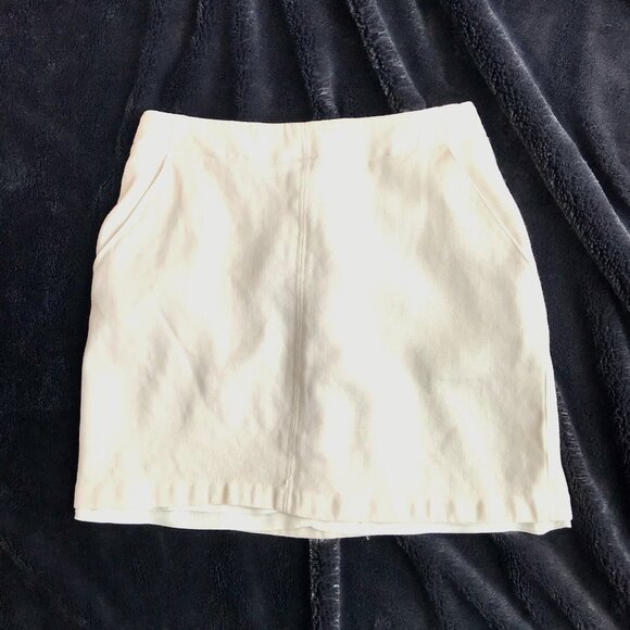 DKNY Cream Pencil Skirt‎ 100% Wool Size 8 - Picture 1 of 5
